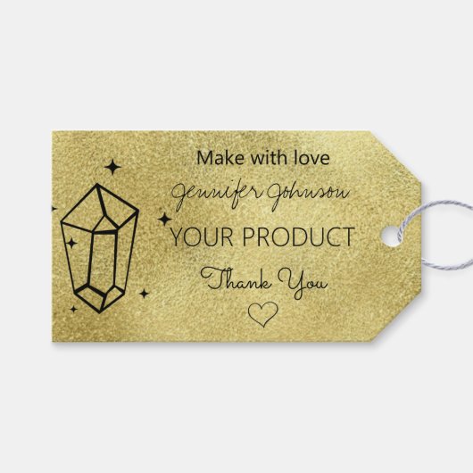 Geometrische goud folie cadeautags cadeaulabel (Voorkant (Horizontaal))