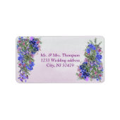 Geometrische goud & lavender Flowers Bouquet Etiket (Voorkant)