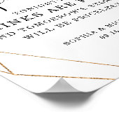 Geometrische goud roodroze bloemstuk open bar bord poster (Hoek)