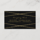 Geometrische Goud Zwart Folie Glans / Gespetterd Visitekaartje (Achterkant)