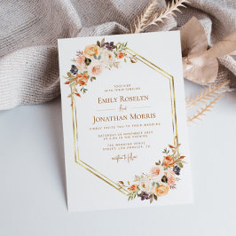 geometrische goudblozen herfst florale aardtoon br kaart