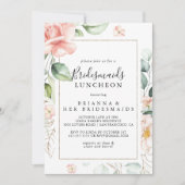 Geometrische goudbruine bruidsmaiden Luncheon Show Kaart (Voorkant)