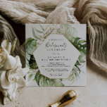 Geometrische goudbruine bruidsmaiden Luncheon Show Kaart<br><div class="desc">Deze geometrische gouden bruinbruidjes luncheon doucheuitnodiging is perfect voor een bestemmingsbruiloft. Het ontwerp is voorzien van met de hand geschilderde waterverf goud en groene palm en bananenbladeren met roze bloemen die in bouquets zijn gebundeld en een geometrisch lijst vormen.</div>