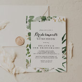 Geometrische goudbruine bruidsmaiden Luncheon Show Kaart