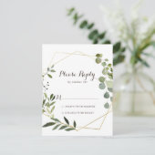 Geometrische goudbruine groene kalligrafie RSVP (Staand voorkant)