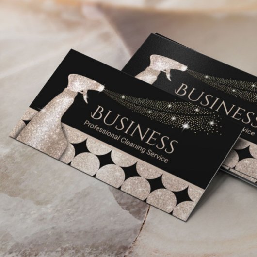 Geometrische goudcirkels voor het schoonmaken van  visitekaartje