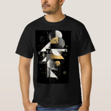Geometrische Gouden Abstracte T-shirt