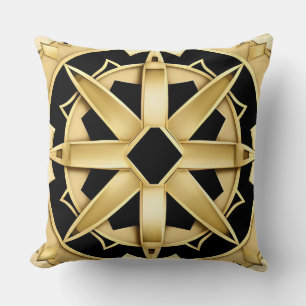 Geometrische Gouden Art Deco Patroon Kussen