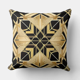 Geometrische Gouden Art Deco Patroon Kussen