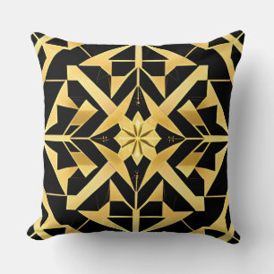 Geometrische Gouden Art Deco Patroon Kussen
