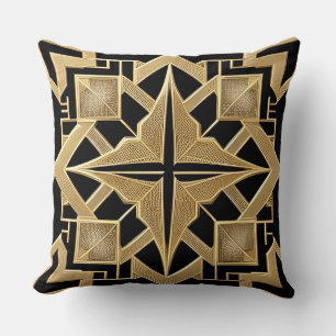 Geometrische Gouden Art Deco Patroon Kussen