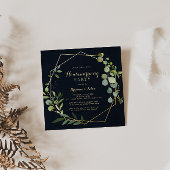 Geometrische gouden Blauwe Groene Housewarming Par Kaart