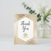 Geometrische Gouden Chevron Bedankt Logo Zakelijk Briefkaart (Staand voorkant)