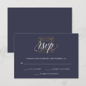Geometrische gouden diamanten bruiloft RSVP op bla (Voorkant / Achterkant)