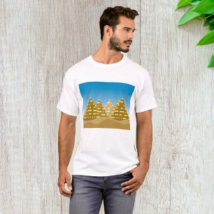 Geometrische Gouden Egyptische Piramides Woestijnl T-shirt