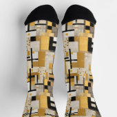 Geometrische gouden en zwarte moderne kunst Sokken (Top)