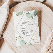 Geometrische gouden Eucalyptus Diamond Weddenschap Kaart
