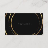 Geometrische gouden Folie cirkels zwarte vip Visitekaartje (Voorkant)
