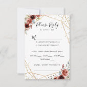 Geometrische gouden glitter bruiloft Menu Keuze RS (Voorkant)
