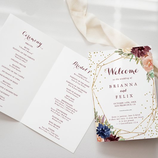 Geometrische Gouden Glitter Kalligrafie Gevouwen T Programma