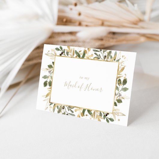 Geometrische gouden groenbruiloft bedankt