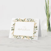 Geometrische gouden groenbruiloft bedankt (Voorkant)