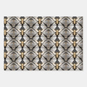 Geometrische gouden honingbij kunst inpakpapier vel (Voorkant 2)