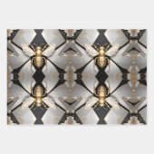 Geometrische gouden honingbij kunst inpakpapier vel (Voorkant)