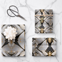 Geometrische gouden honingbij kunst