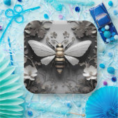 Geometrische gouden honingbij kunst papieren bordje (Feest)