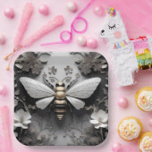 Geometrische gouden honingbij kunst papieren bordje (Feest)