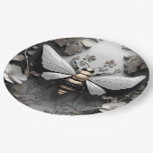 Geometrische gouden honingbij kunst papieren bordje (Gekanteld)