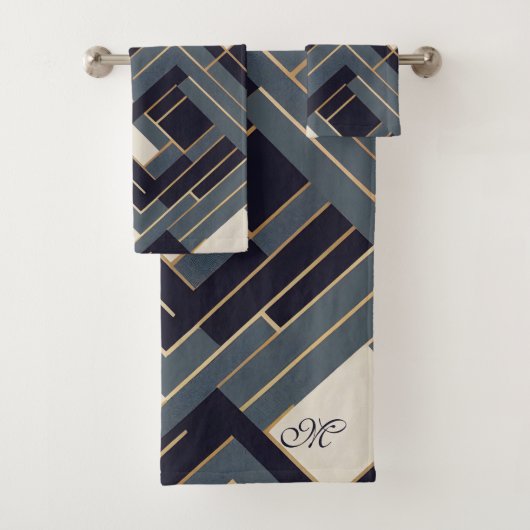 Geometrische gouden illustratie bad handdoek (Insitu)