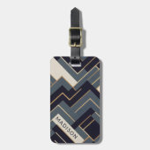 Geometrische gouden illustratie bagagelabel (Voorkant verticaal)