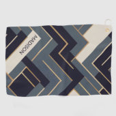 Geometrische gouden illustratie golfhanddoek (Horizontaal)