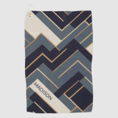 Geometrische gouden illustratie golfhanddoek (Voorkant)