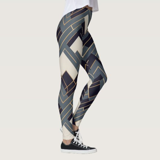 Geometrische gouden illustratie leggings (Rechts)