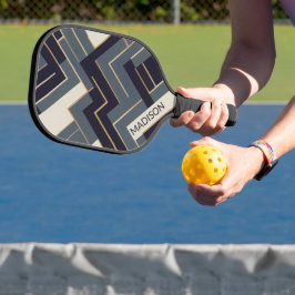 Geometrische gouden illustratie pickleball paddle