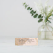 Geometrische gouden Kraft Gedrukt LT Pastel Roze R Mini Visitekaartje (Staand voorkant)