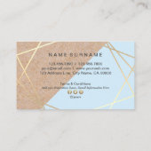 Geometrische gouden Kraft Gedrukte parelblauwe Loy Visitekaartje (Achterkant)