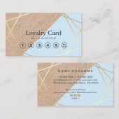 Geometrische gouden Kraft Gedrukte parelblauwe Loy Visitekaartje (Voorkant / Achterkant)