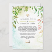 Geometrische gouden kristal groen virtuele bruilof aankondiging (Voorkant)