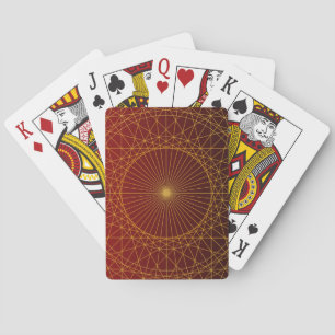 Geometrische gouden lijn en rode gradiënt luxe pokerkaarten