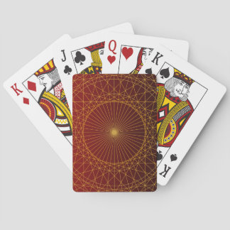Geometrische gouden lijn en rode gradiënt luxe pokerkaarten