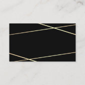 Geometrische gouden lijnen en gespikkeld (zwart /  visitekaartje (Achterkant)