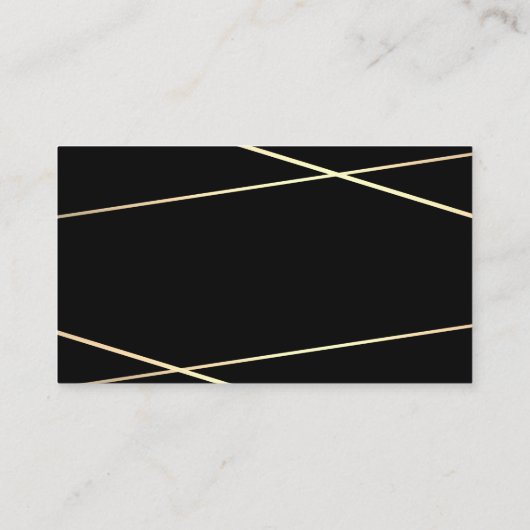 Geometrische gouden lijnen en gespikkeld (zwart /  visitekaartje (Achterkant)