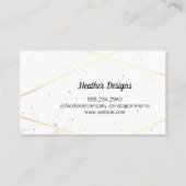 Geometrische gouden lijnen en gespikkeld (zwart /  visitekaartje (Voorkant)