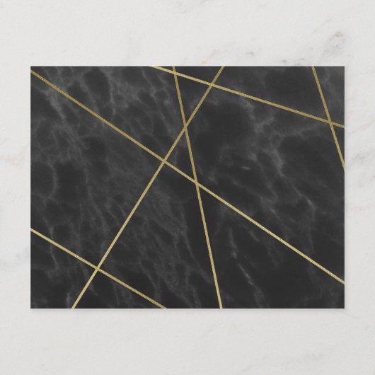Geometrische gouden lijnen en marmeren receptie informatiekaartje (Achterkant)