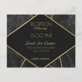 Geometrische gouden lijnen en marmeren receptie informatiekaartje (Voorkant)
