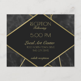 Geometrische gouden lijnen en marmeren receptie informatiekaartje